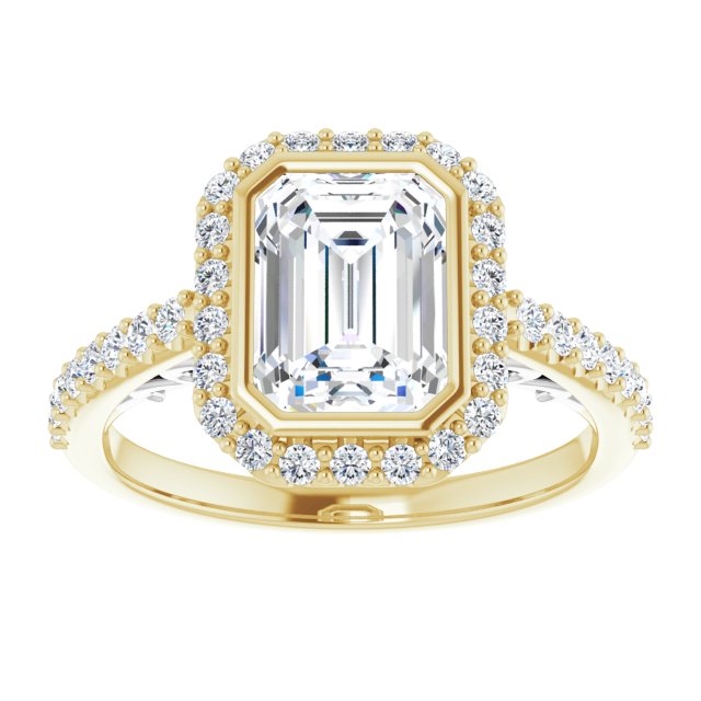 Bezel-Set Halo-Style Engagement Ring