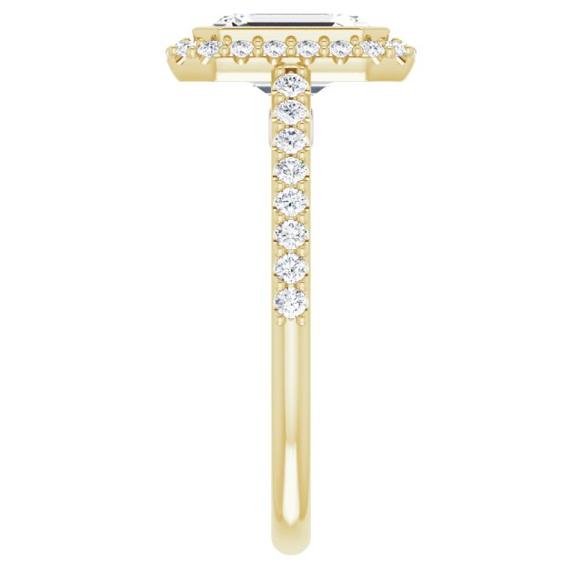 Bezel-Set Halo-Style Engagement Ring