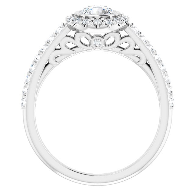 Bezel-Set Halo-Style Engagement Ring