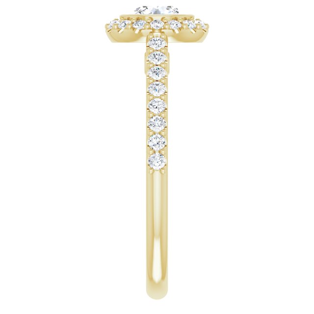 Bezel-Set Halo-Style Engagement Ring