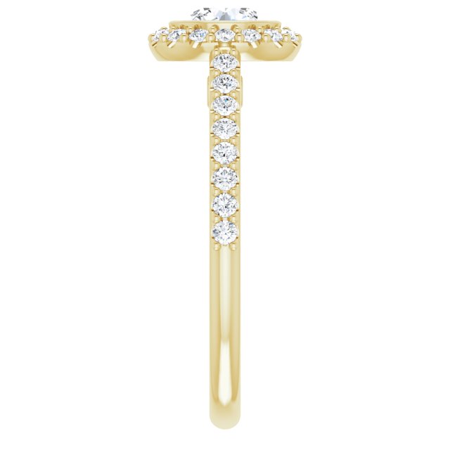 Bezel-Set Halo-Style Engagement Ring
