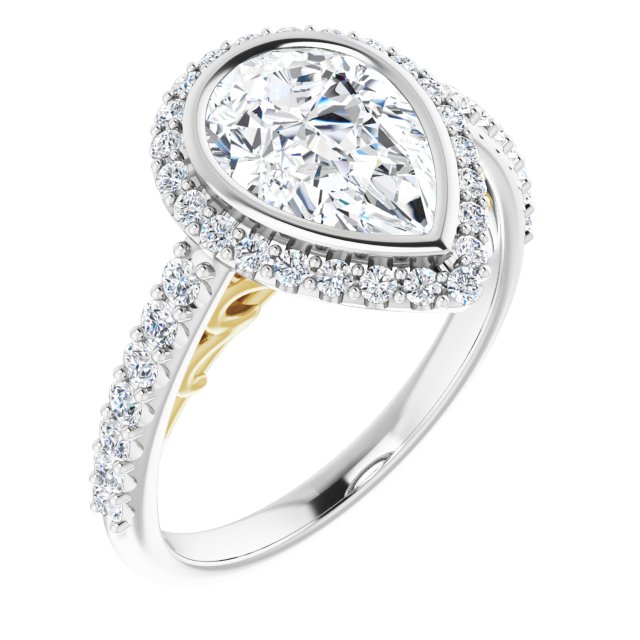 Bezel-Set Halo-Style Engagement Ring