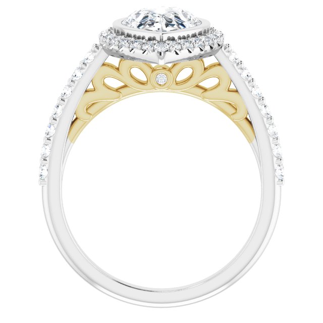 Bezel-Set Halo-Style Engagement Ring