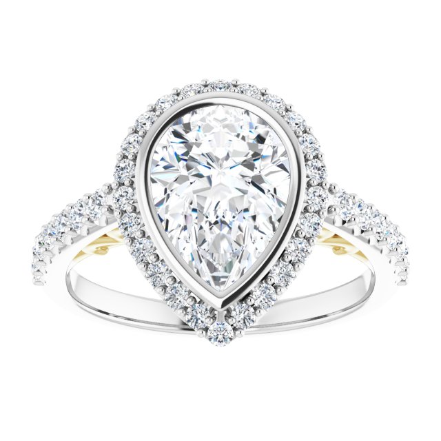 Bezel-Set Halo-Style Engagement Ring