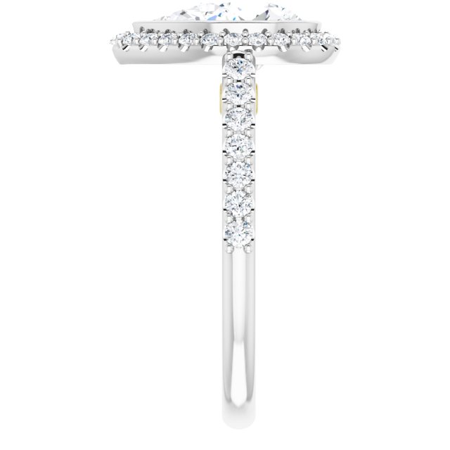 Bezel-Set Halo-Style Engagement Ring