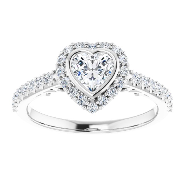 Bezel-Set Halo-Style Engagement Ring