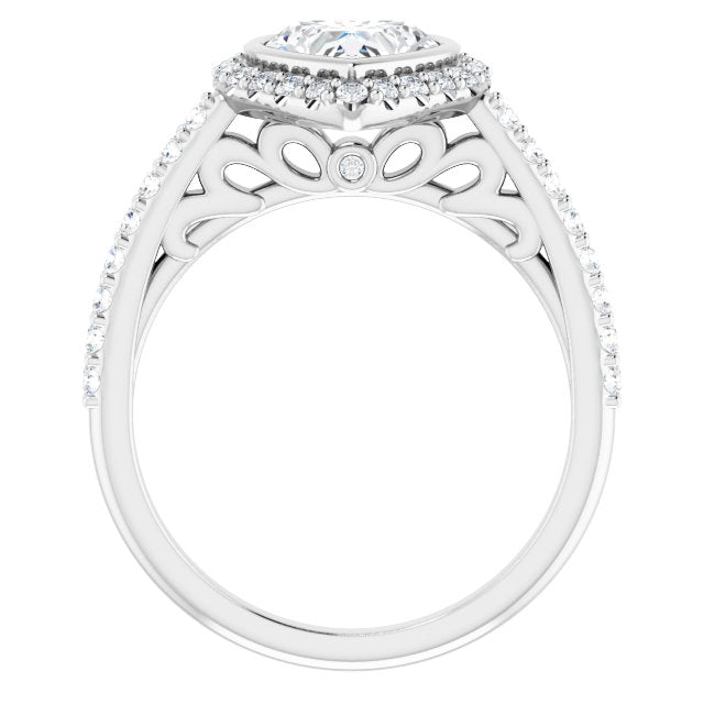Bezel-Set Halo-Style Engagement Ring