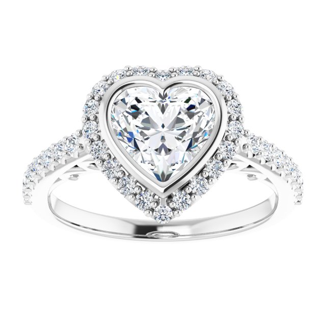 Bezel-Set Halo-Style Engagement Ring