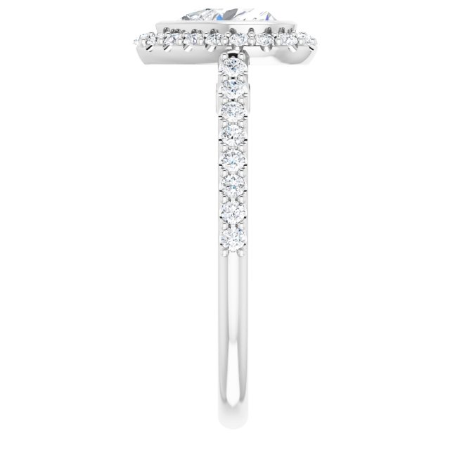 Bezel-Set Halo-Style Engagement Ring
