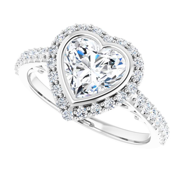 Bezel-Set Halo-Style Engagement Ring
