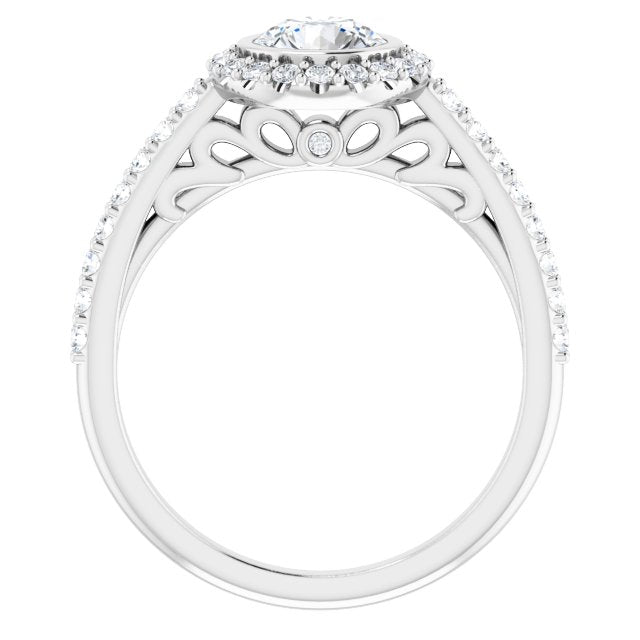 Bezel-Set Halo-Style Engagement Ring