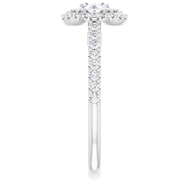 Bezel-Set Halo-Style Engagement Ring