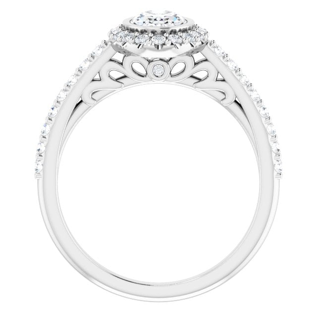 Bezel-Set Halo-Style Engagement Ring