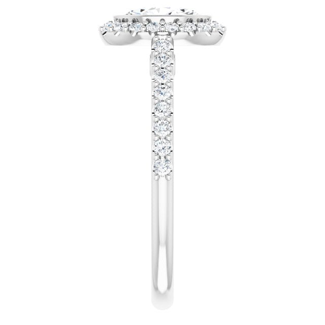Bezel-Set Halo-Style Engagement Ring