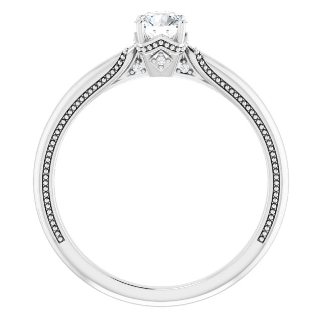 4-Prong Solitaire Engagement Ring with Accent