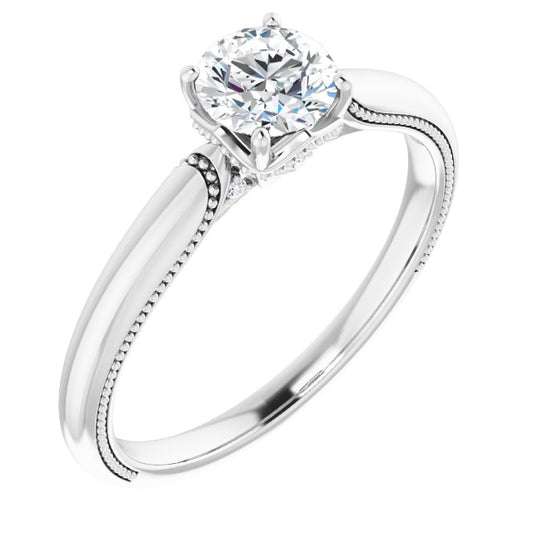 4-Prong Solitaire Engagement Ring with Accent