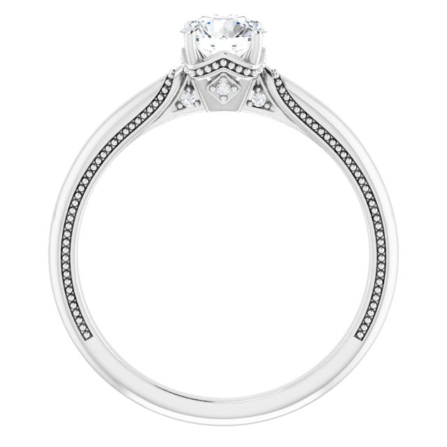 4-Prong Solitaire Engagement Ring with Accent