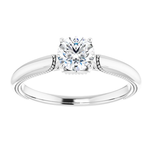 4-Prong Solitaire Engagement Ring with Accent