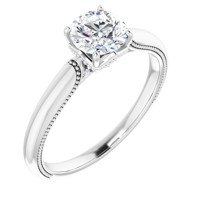 4-Prong Solitaire Engagement Ring with Accent