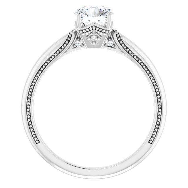 4-Prong Solitaire Engagement Ring with Accent