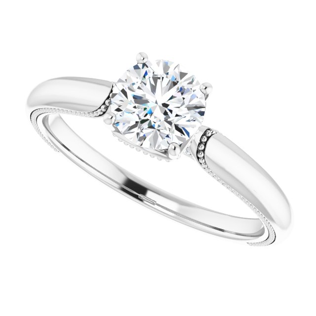 4-Prong Solitaire Engagement Ring with Accent