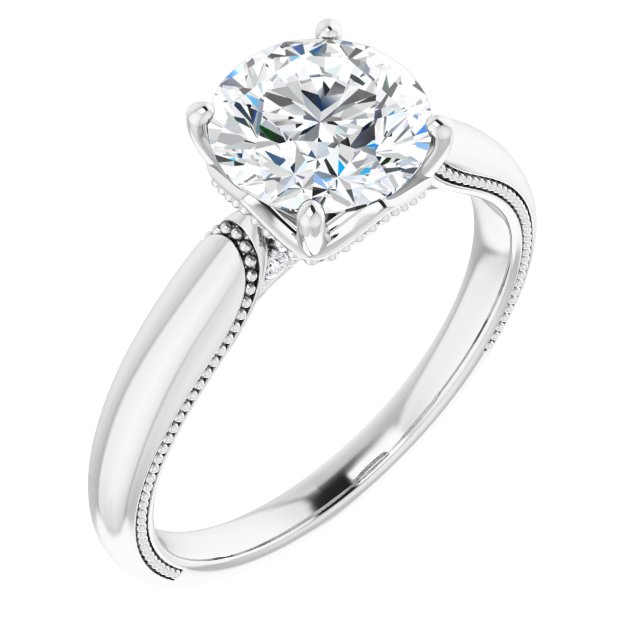 4-Prong Solitaire Engagement Ring with Accent