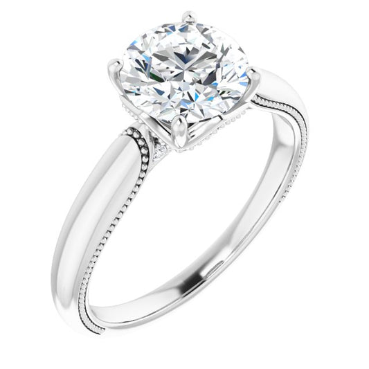 4-Prong Solitaire Engagement Ring with Accent