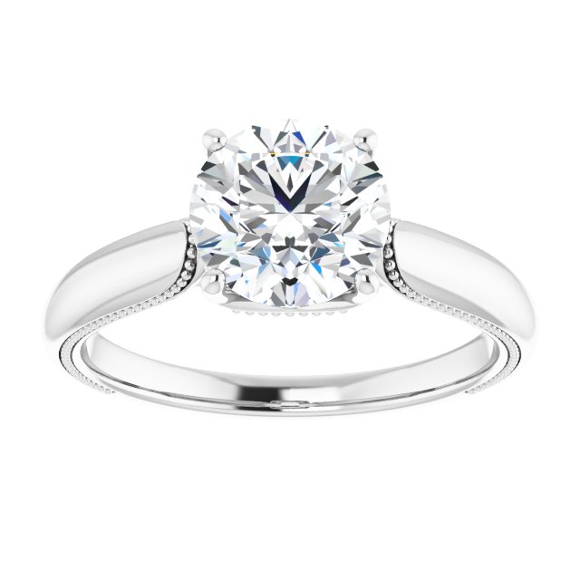 4-Prong Solitaire Engagement Ring with Accent