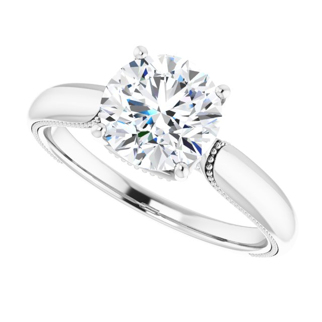 4-Prong Solitaire Engagement Ring with Accent