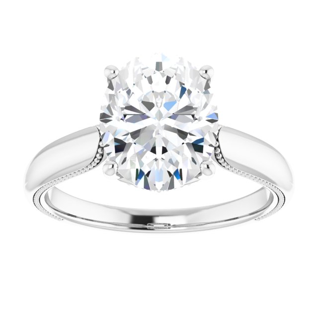 4-Prong Solitaire Engagement Ring with Accent