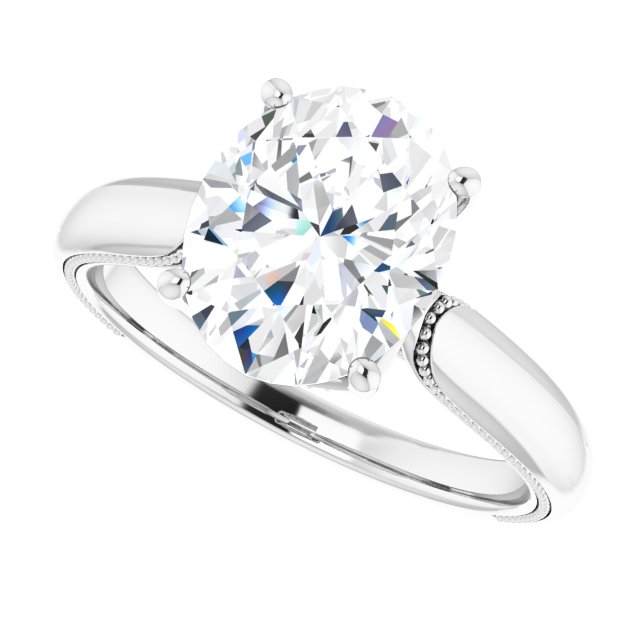 4-Prong Solitaire Engagement Ring with Accent