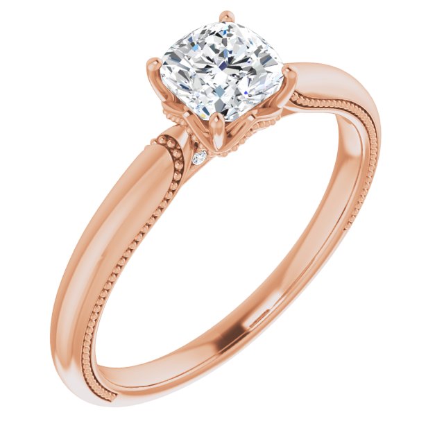 4-Prong Solitaire Engagement Ring with Accent