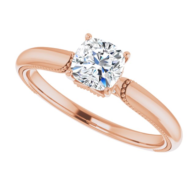 4-Prong Solitaire Engagement Ring with Accent