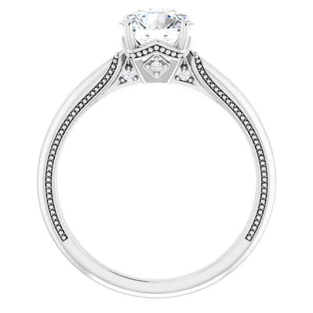 4-Prong Solitaire Engagement Ring with Accent