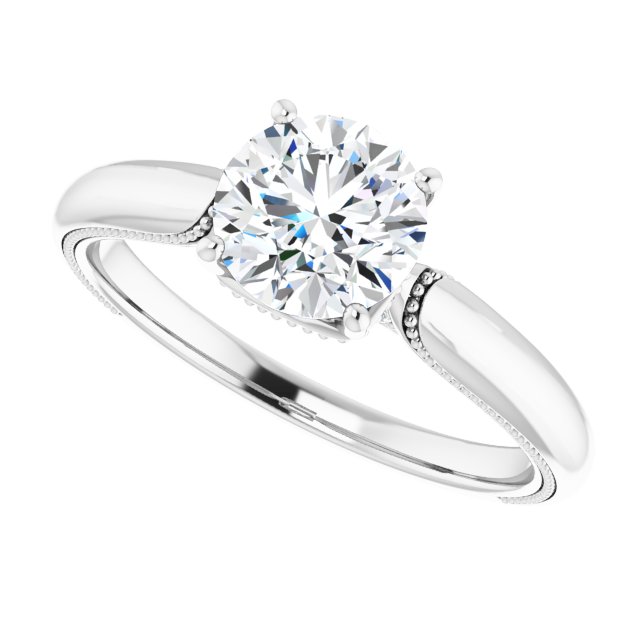 4-Prong Solitaire Engagement Ring with Accent