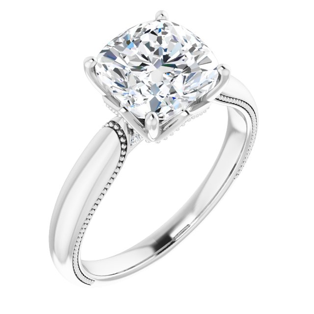 4-Prong Solitaire Engagement Ring with Accent