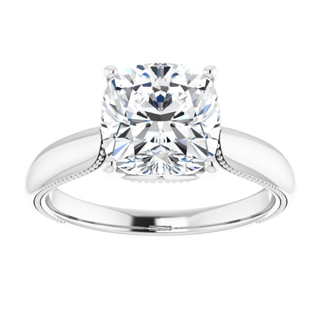 4-Prong Solitaire Engagement Ring with Accent