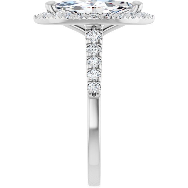 French-Set Halo-Style Engagement Ring