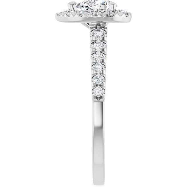 French-Set Halo-Style Engagement Ring