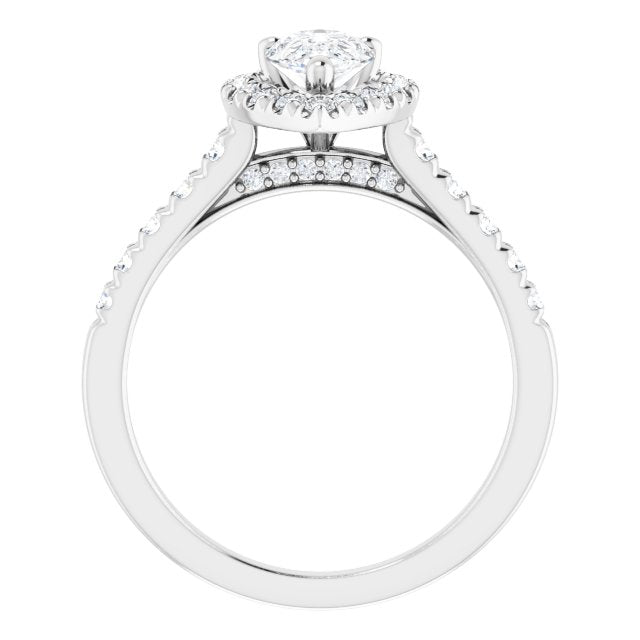 French-Set Halo-Style Engagement Ring