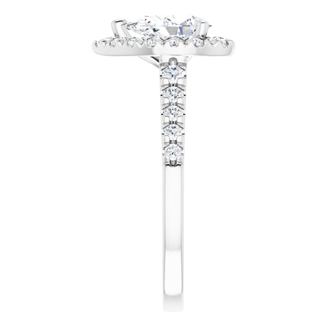 French-Set Halo-Style Engagement Ring
