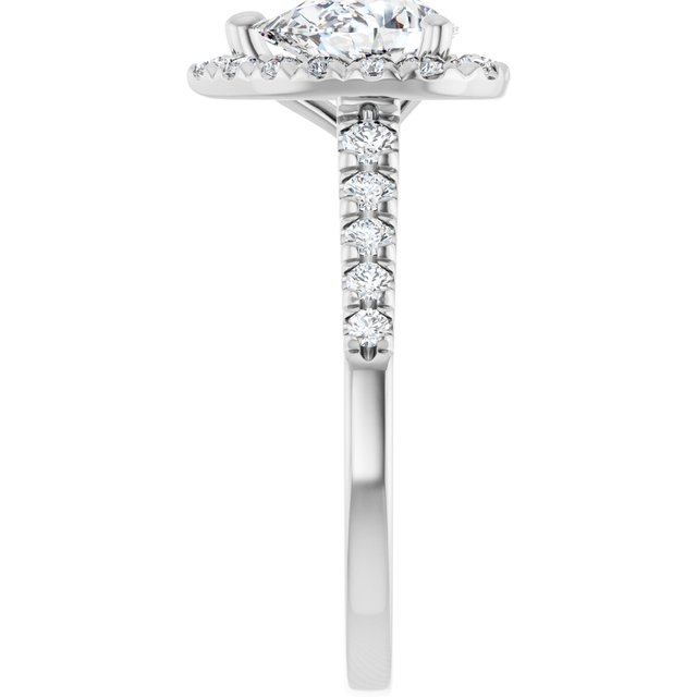 French-Set Halo-Style Engagement Ring