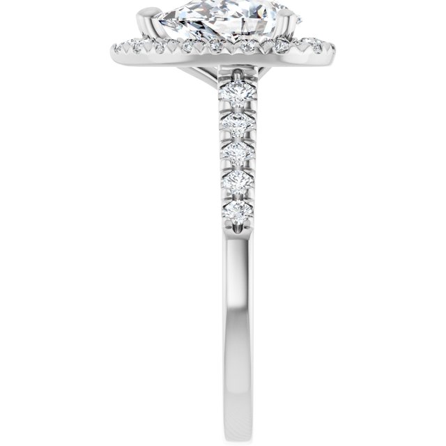 French-Set Halo-Style Engagement Ring