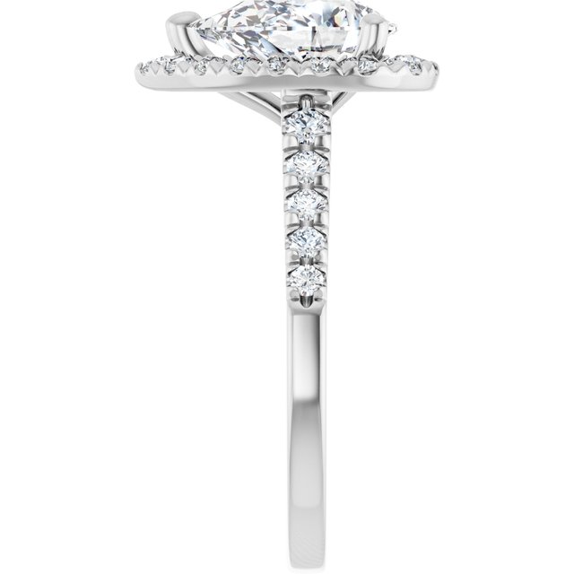 French-Set Halo-Style Engagement Ring