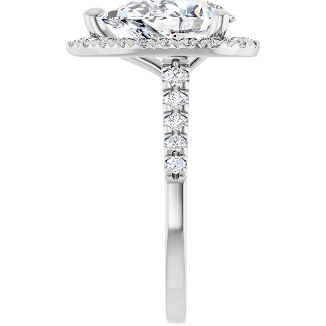 French-Set Halo-Style Engagement Ring