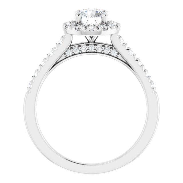 French-Set Halo-Style Engagement Ring