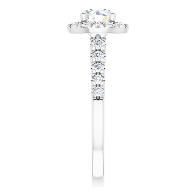 French-Set Halo-Style Engagement Ring