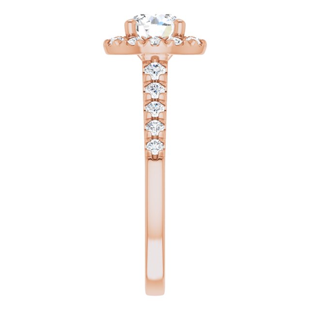 French-Set Halo-Style Engagement Ring