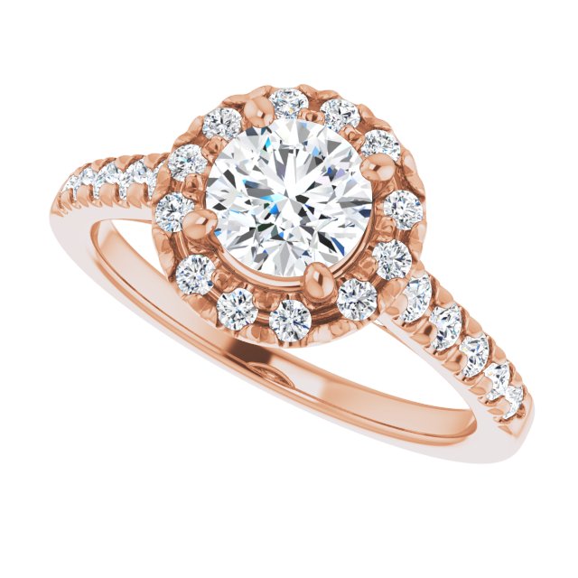 French-Set Halo-Style Engagement Ring