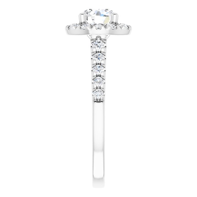 French-Set Halo-Style Engagement Ring
